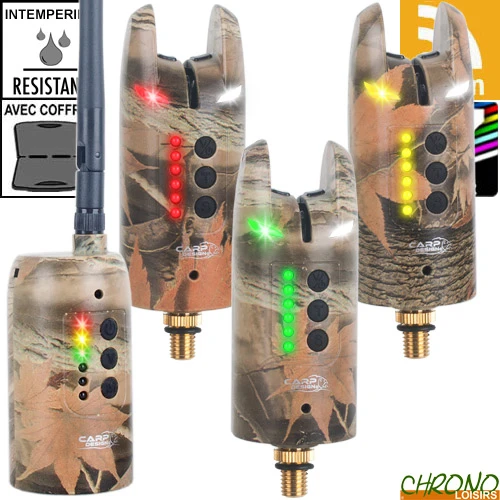 Coffret Carp Design Centrale 3 Détecteurs Darkness Camo 3 Coffret Carp Design Centrale 3 Détecteurs Darkness Camo