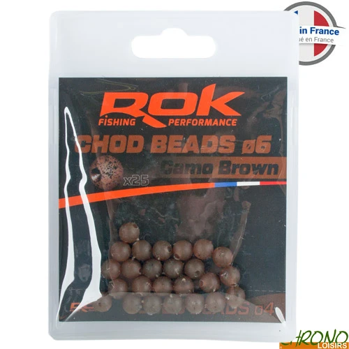Perle ROK Chod Beads Pré-Perforée Camo 6mm (par 25) 3 Perle ROK Chod Beads Pré-Perforée Camo 6mm (par 25)