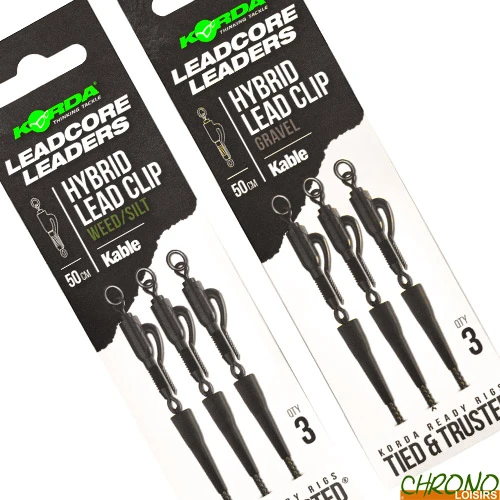 Montage Korda Leadcore Leader Hybrid Lead Clip 50cm (les 3) 3 Montage Korda Leadcore Leader Hybrid Lead Clip 50cm (les 3)