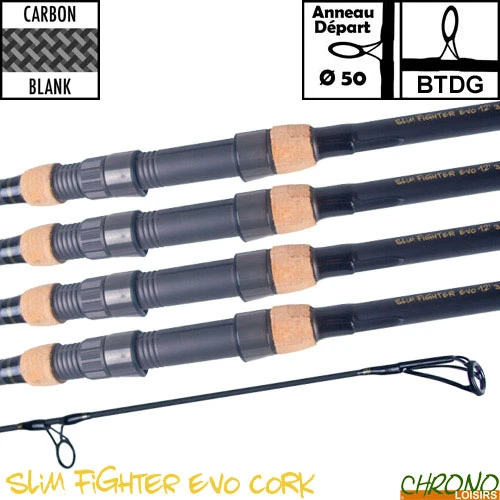Canne Carp Design Slim Fighter Evo 50mm 12' 3.5lbs Full Cork (les 4) 3 Canne Carp Design Slim Fighter Evo 50mm 12' 3.5lbs Full Cork (les 4)