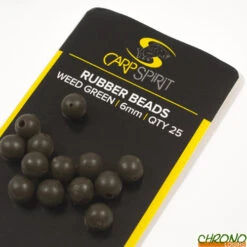 Perle Carp Spirit Rubber Bead 6mm Weed Green (par 25)