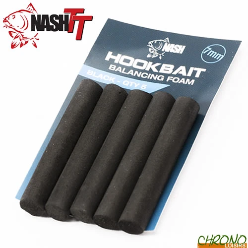 Mousse Nash Hookbait Balancing Foam Noir 7x45mm (par 5) 3 Mousse Nash Hookbait Balancing Foam Noir 7x45mm (par 5)