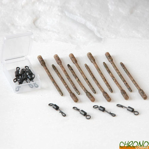 Anti Tangle Extra Carp EXC Long Camo + Emerillon QC T.8 (par 10) 3 Anti Tangle Extra Carp EXC Long Camo + Emerillon QC T.8 (par 10)