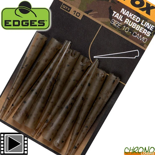 Tétine Fox Egdes Naked Line Tail Rubbers Camo (par 10) 3 Tétine Fox Egdes Naked Line Tail Rubbers Camo (par 10)